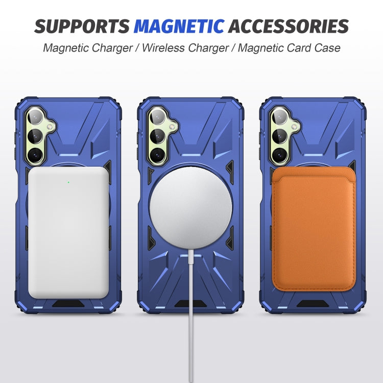 For Samsung Galaxy A24 4G/A25 5G MagSafe Magnetic Shockproof Phone Case with Ring Holder(Navy Blue) - Galaxy Phone Cases by PMC TechLife | Online Shopping South Africa | PMC TechLife