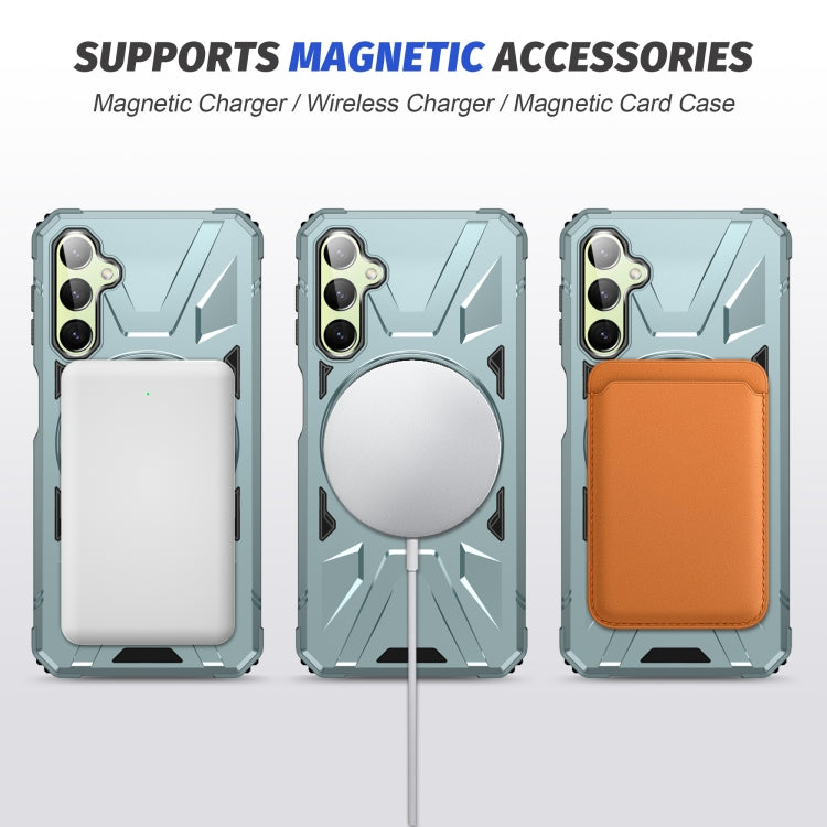 For Samsung Galaxy A24 4G/A25 5G MagSafe Magnetic Shockproof Phone Case with Ring Holder(Green) - Galaxy Phone Cases by PMC TechLife | Online Shopping South Africa | PMC TechLife | Buy Now Pay Later Mobicred