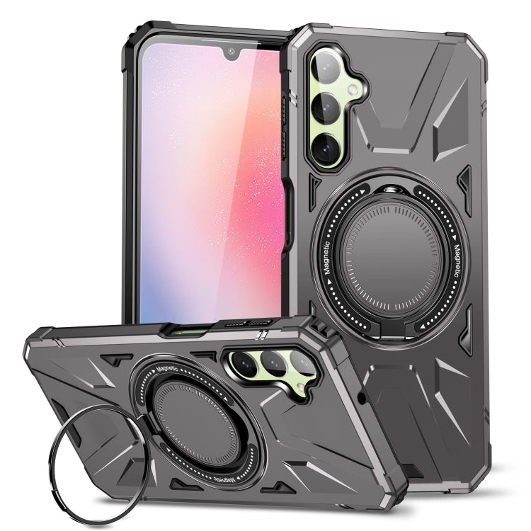 For Samsung Galaxy A24 4G/A25 5G MagSafe Magnetic Shockproof Phone Case with Ring Holder(Dark Grey) - Galaxy Phone Cases by PMC TechLife | Online Shopping South Africa | PMC TechLife