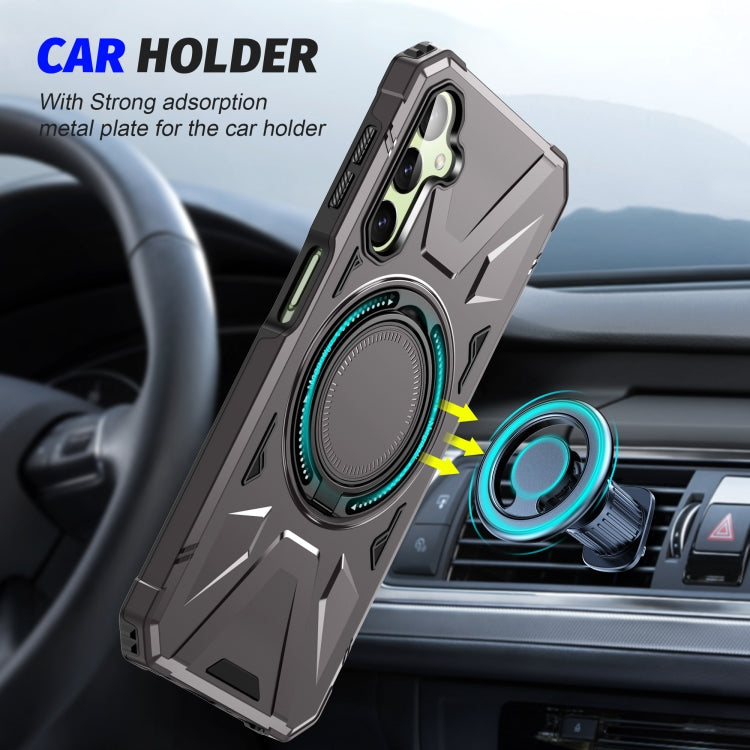 For Samsung Galaxy A24 4G/A25 5G MagSafe Magnetic Shockproof Phone Case with Ring Holder(Dark Grey) - Galaxy Phone Cases by PMC TechLife | Online Shopping South Africa | PMC TechLife