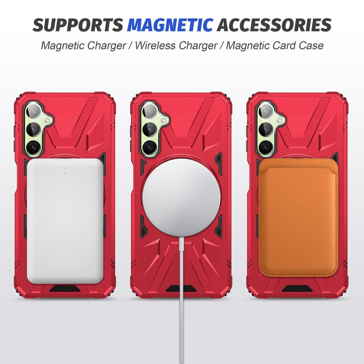 For Samsung Galaxy A54 5G MagSafe Magnetic Shockproof Phone Case with Ring Holder(Red) - Galaxy Phone Cases by PMC TechLife | Online Shopping South Africa | PMC TechLife