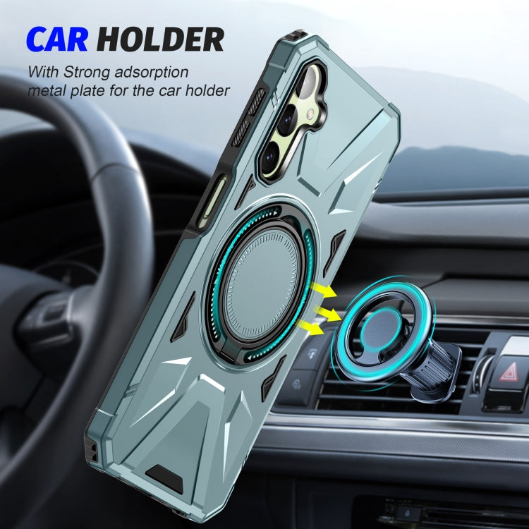 For Samsung Galaxy A54 5G MagSafe Magnetic Shockproof Phone Case with Ring Holder(Green) - Galaxy Phone Cases by PMC TechLife | Online Shopping South Africa | PMC TechLife