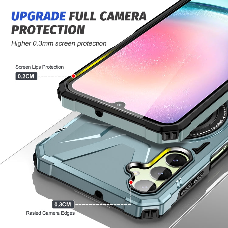 For Samsung Galaxy A54 5G MagSafe Magnetic Shockproof Phone Case with Ring Holder(Green) - Galaxy Phone Cases by PMC TechLife | Online Shopping South Africa | PMC TechLife