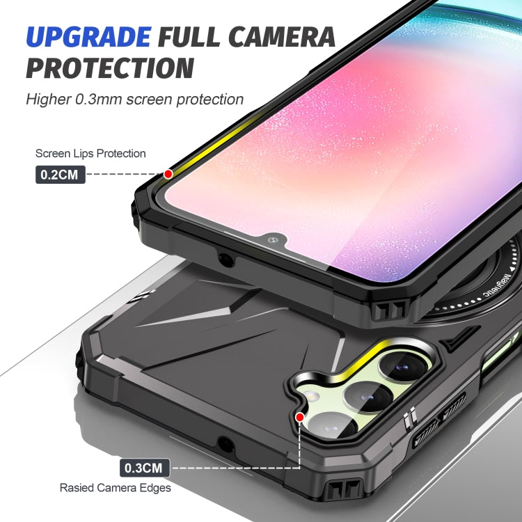 For Samsung Galaxy A54 5G MagSafe Magnetic Shockproof Phone Case with Ring Holder(Dark Grey) - Galaxy Phone Cases by PMC TechLife | Online Shopping South Africa | PMC TechLife