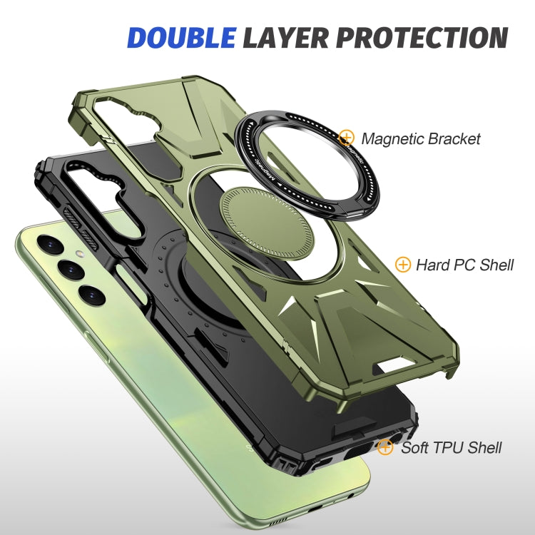 For Samsung Galaxy A54 5G MagSafe Magnetic Shockproof Phone Case with Ring Holder(Dark Green) - Galaxy Phone Cases by PMC TechLife | Online Shopping South Africa | PMC TechLife