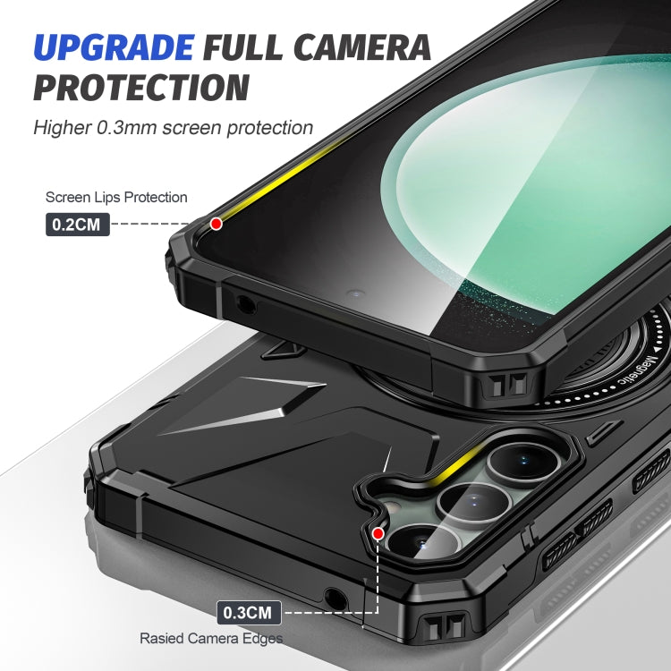 For Samsung Galaxy A15 MagSafe Magnetic Shockproof Phone Case with Ring Holder(Black) - Galaxy Phone Cases by PMC TechLife | Online Shopping South Africa | PMC TechLife
