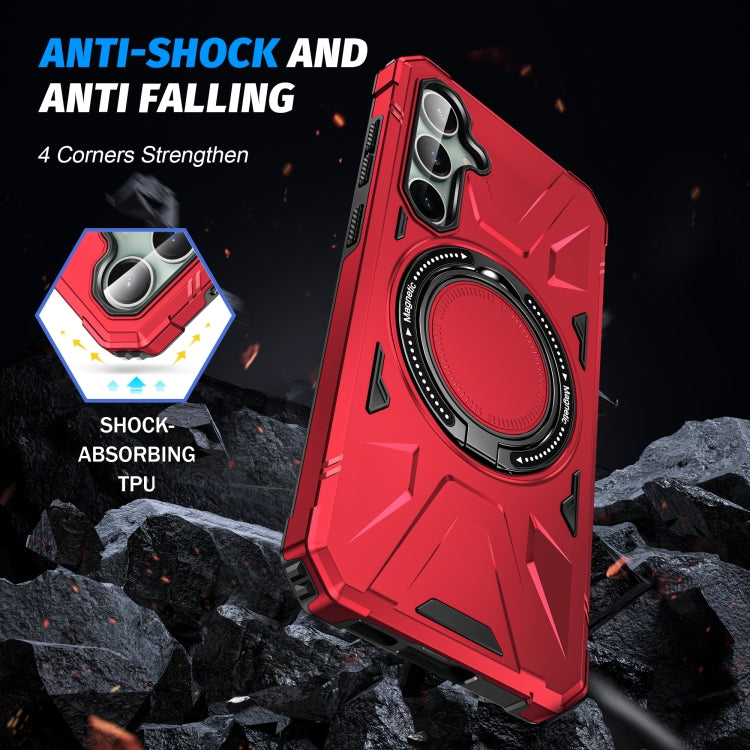 For Samsung Galaxy A15 MagSafe Magnetic Shockproof Phone Case with Ring Holder(Red) - Galaxy Phone Cases by PMC TechLife | Online Shopping South Africa | PMC TechLife