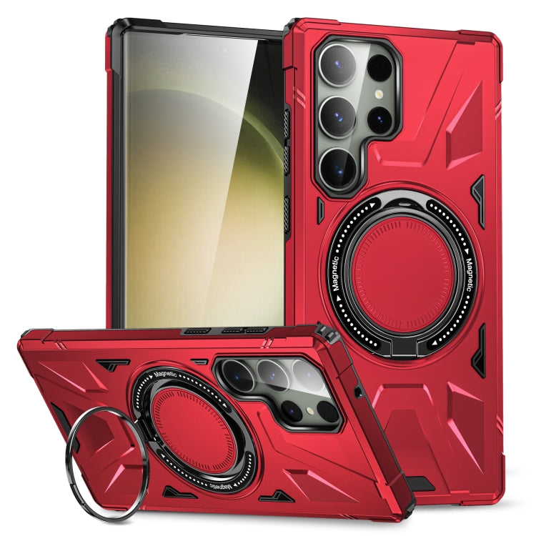 For Samsung Galaxy S24 Ultra 5G MagSafe Magnetic Shockproof Phone Case with Ring Holder(Red) - Galaxy S24 Ultra 5G Cases by PMC TechLife | Online Shopping South Africa | PMC TechLife
