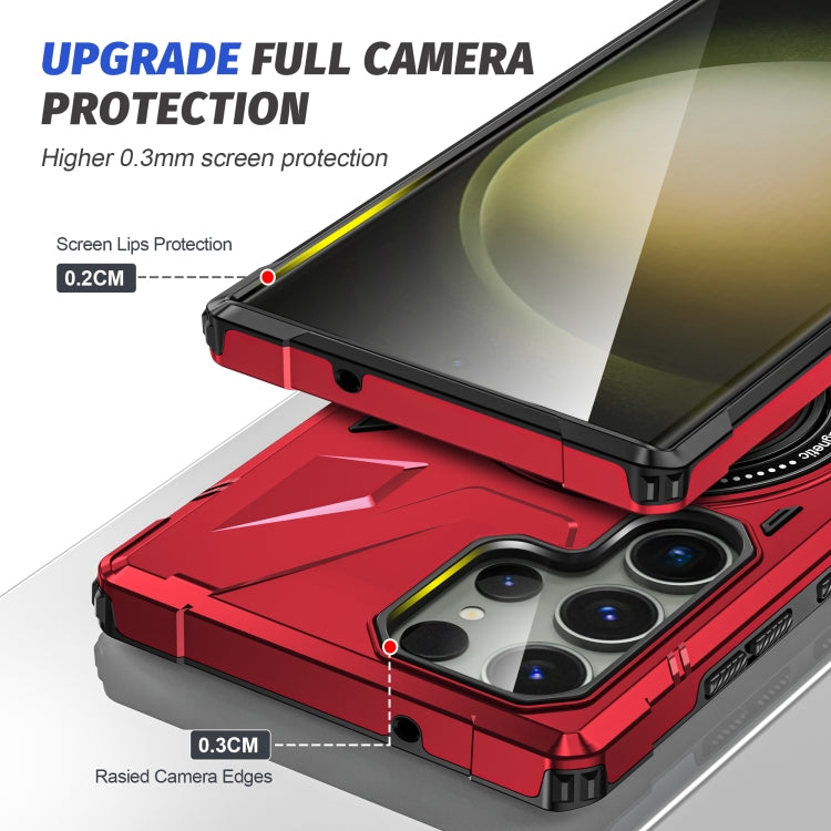 For Samsung Galaxy S24 Ultra 5G MagSafe Magnetic Shockproof Phone Case with Ring Holder(Red) - Galaxy S24 Ultra 5G Cases by PMC TechLife | Online Shopping South Africa | PMC TechLife