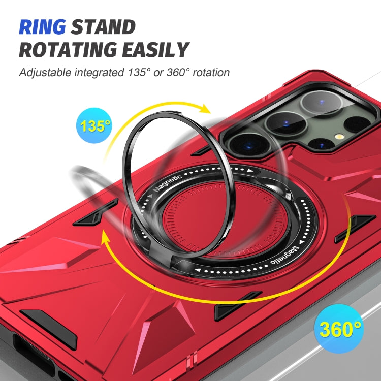 For Samsung Galaxy S24 Ultra 5G MagSafe Magnetic Shockproof Phone Case with Ring Holder(Red) - Galaxy S24 Ultra 5G Cases by PMC TechLife | Online Shopping South Africa | PMC TechLife