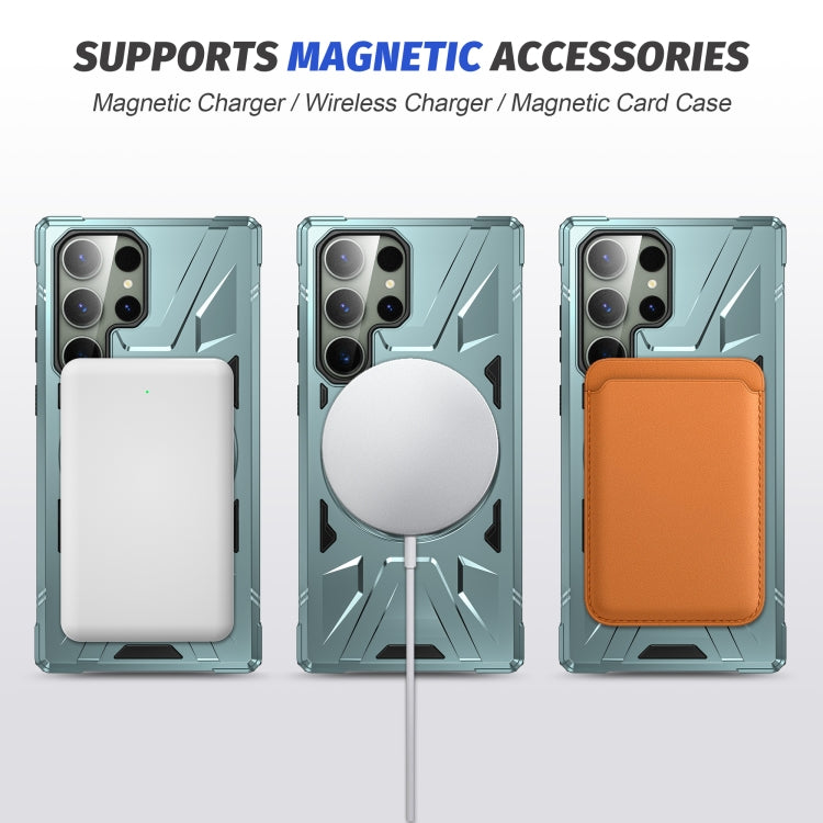 For Samsung Galaxy S24 Ultra 5G MagSafe Magnetic Shockproof Phone Case with Ring Holder(Green) - Galaxy S24 Ultra 5G Cases by PMC TechLife | Online Shopping South Africa | PMC TechLife
