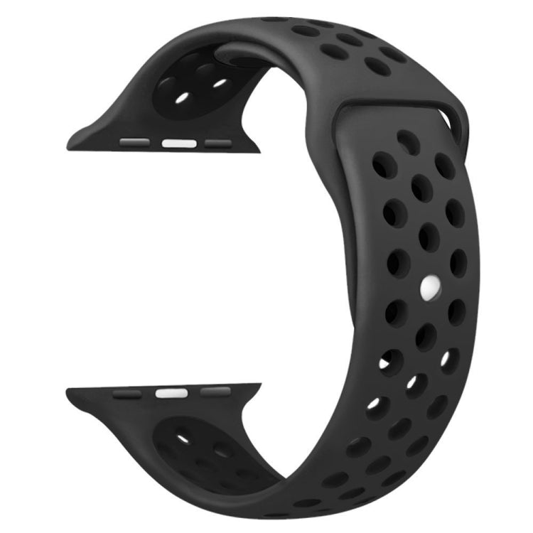 For Apple Watch Ultra 49mm / Series 8&7 45mm / SE 2&6&SE&5&4 44mm / 3&2&1 42mm Sport Silicone Watch Band Standard Edition(Black) - Watch Bands by PMC TechLife | Online Shopping South Africa | PMC TechLife | Buy Now Pay Later Mobicred
