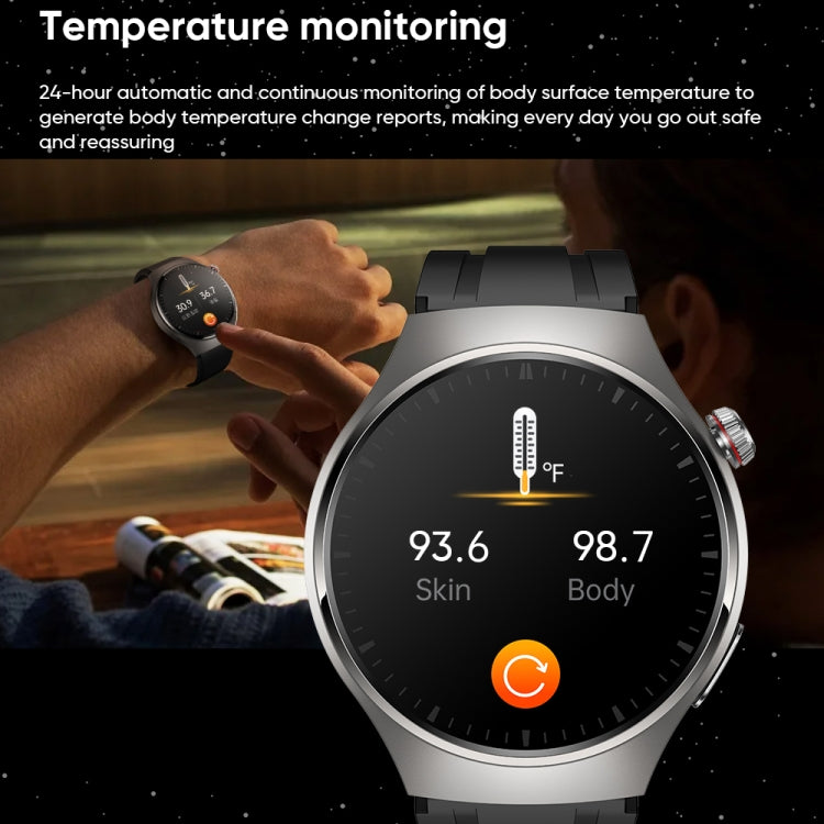 MT200 1.43 inch AMOLED IP67 Smart Call Watch, Support ECG/Body Temperature/Blood Glucose Monitoring(Black) - free shipping - PMC TechLife - Order now!