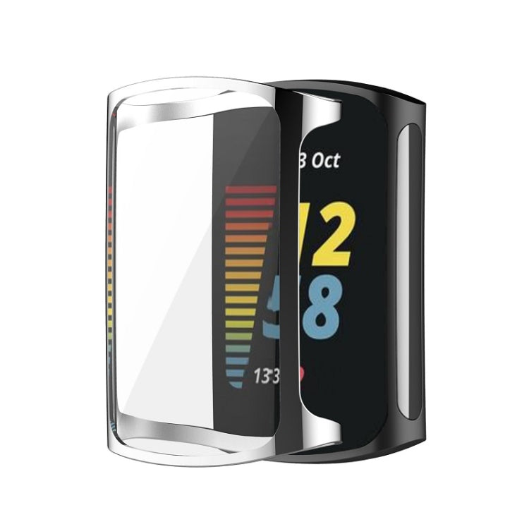 For Fitbit Charge 6 / 5 Full Coverage TPU Electroplated Watch Protective Case(Silver) - Watch Cases by PMC TechLife | Online Shopping South Africa | PMC TechLife