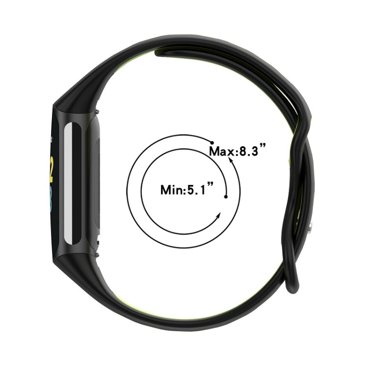 For Fitbit Charge 6 Two Color Silicone Watch Band(Sand Powder White) - Watch Bands by PMC TechLife | Online Shopping South Africa | PMC TechLife