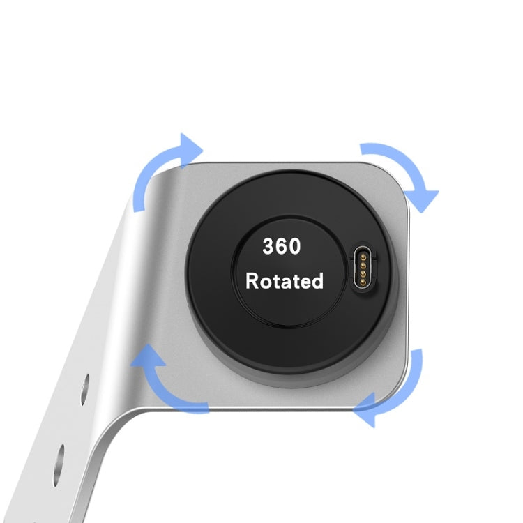 For Venu3 / Venu3S / Vivoactive 5 Portable Metal Charger Holder with Data Function, Right Interface(Silver) - Charger by PMC TechLife | Online Shopping South Africa | PMC TechLife