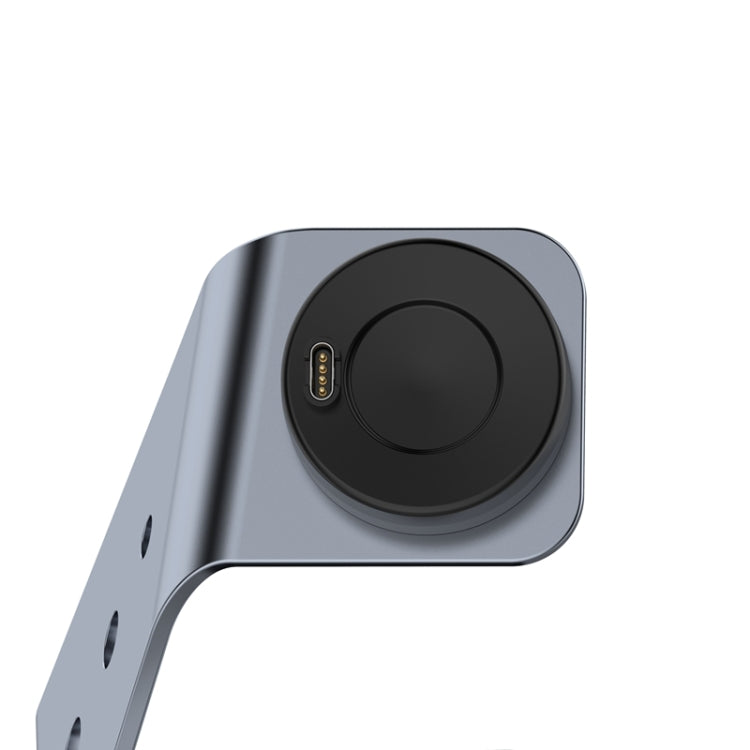 For Venu3 / Venu3S / Vivoactive 5 Portable Metal Charger Holder with Data Function, Left Interface(Grey) - free shipping - PMC TechLife - Order now!
