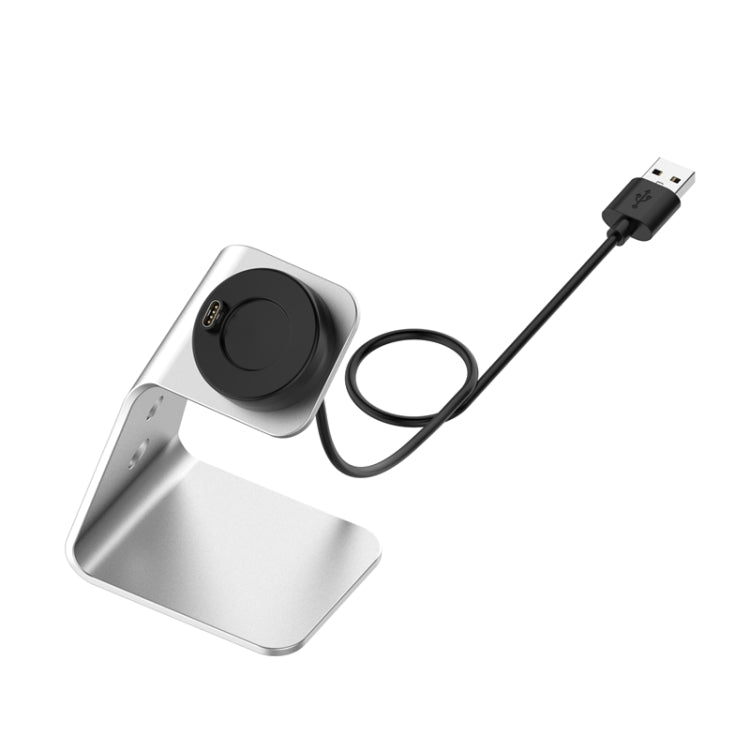 For Venu3 / Venu3S / Vivoactive 5 Portable Metal Charger Holder with Data Function, Left Interface(Silver) - free shipping - PMC TechLife - Order now!