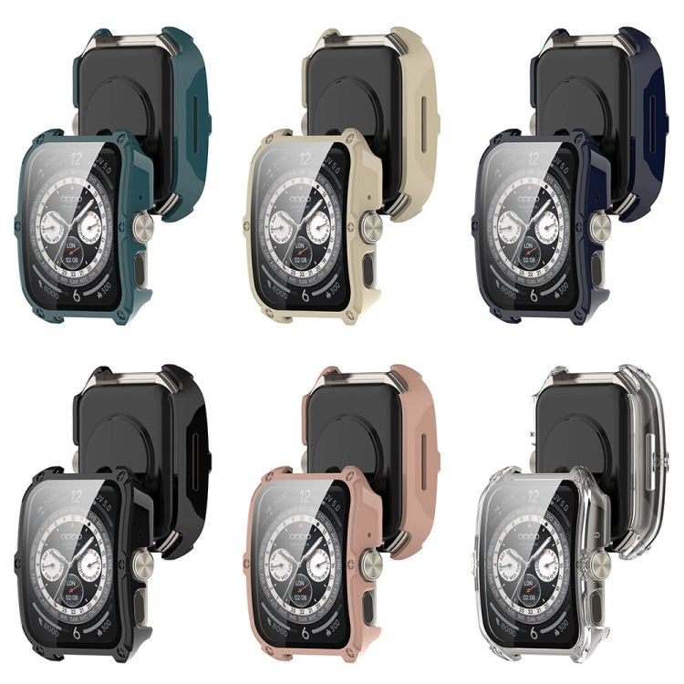 For OPPO Watch 4 Pro PC + Tempered Film Integrated Watch Protective Case(Pink) -  by PMC TechLife | Online Shopping South Africa | PMC TechLife