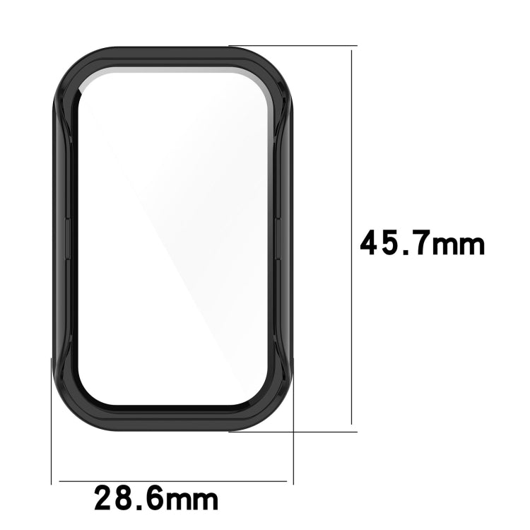 For Xiaomi Smart Band 8 Active / Redmi Band 2 PC + Tempered Film Integrated Watch Protective Case(Pink) - Watch Cases by PMC TechLife | Online Shopping South Africa | PMC TechLife