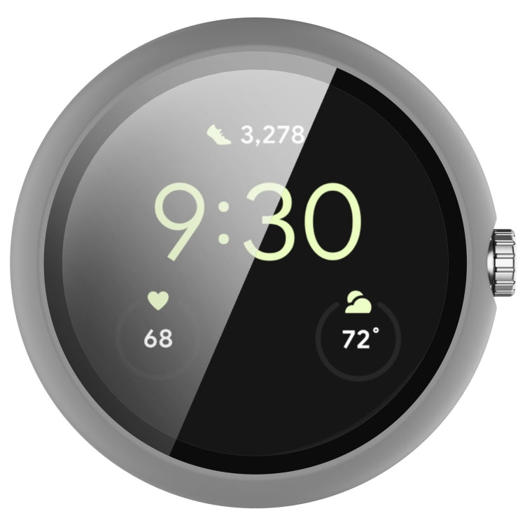 For Google Pixel Watch 2 PC + Tempered Film Integrated Watch Protective Case(Grey) - Watch Cases by PMC TechLife | Online Shopping South Africa | PMC TechLife