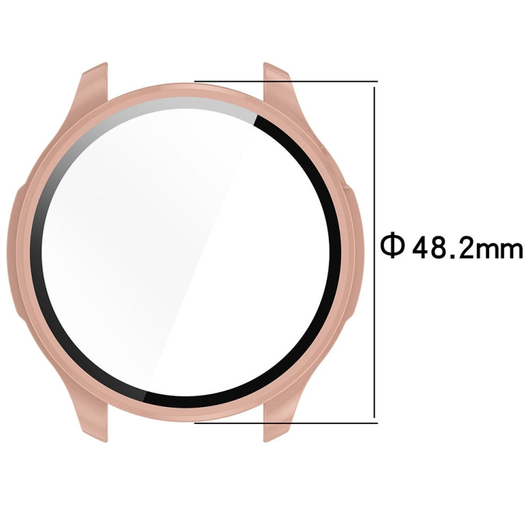 For Amazfit Balance A2286 PC + Tempered Film Integrated Watch Protective Case(Ivory White) - Watch Cases by PMC TechLife | Online Shopping South Africa | PMC TechLife