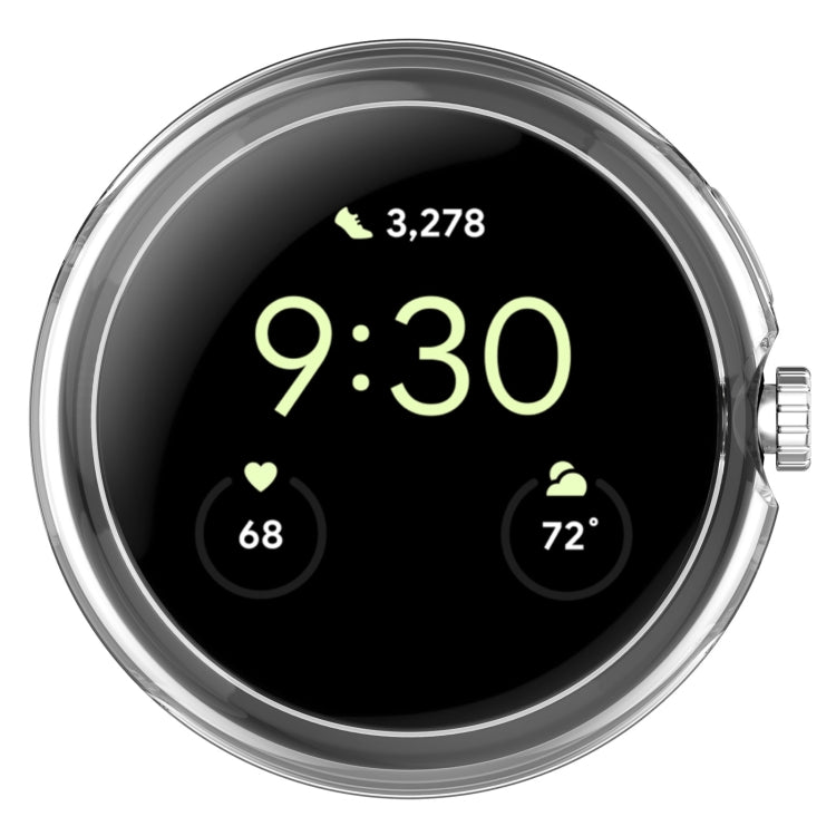 For Google Pixel Watch 2 Half Pack Hollow PC Watch Protective Case(Transparent White) - Watch Cases by PMC TechLife | Online Shopping South Africa | PMC TechLife