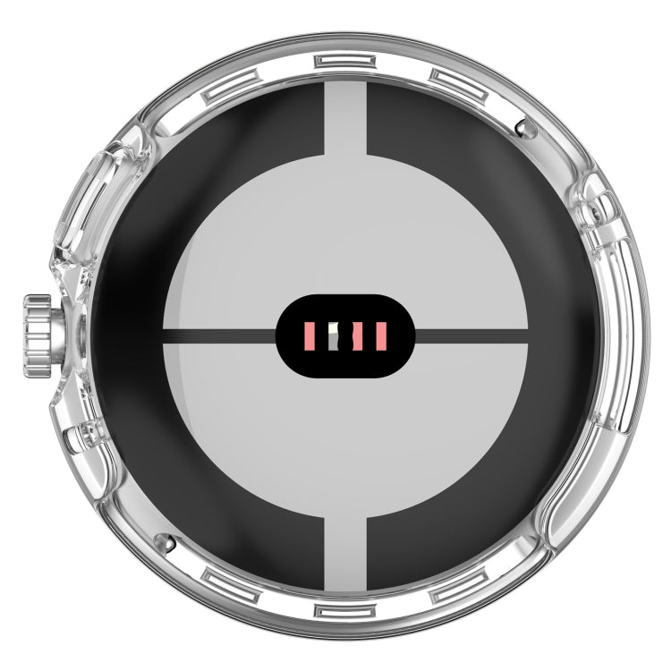 For Google Pixel Watch 2 Half Pack Hollow PC Watch Protective Case(Transparent White) - Watch Cases by PMC TechLife | Online Shopping South Africa | PMC TechLife