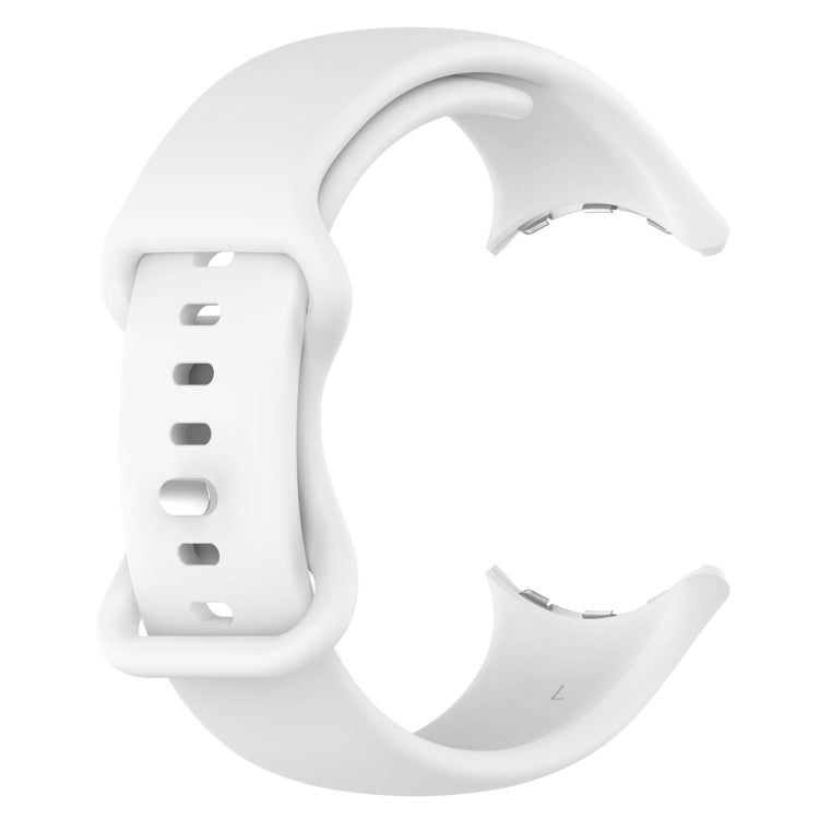 For Google Pixel Watch 2 Solid Color Silicone Watch Band, Size:S Size(White) - Watch Bands by PMC TechLife | Online Shopping South Africa | PMC TechLife