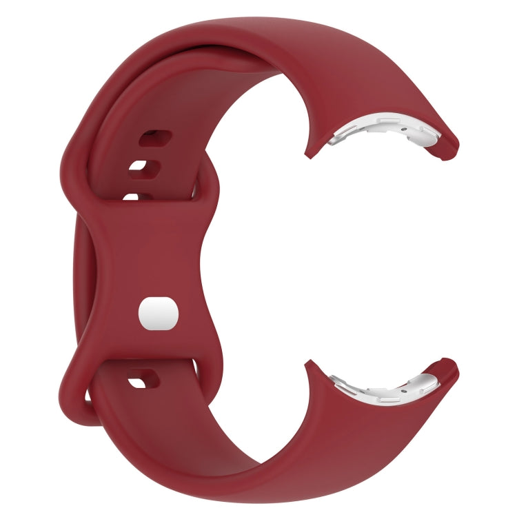 For Google Pixel Watch 2 Solid Color Silicone Watch Band, Size:S Size(Red) - Watch Bands by PMC TechLife | Online Shopping South Africa | PMC TechLife
