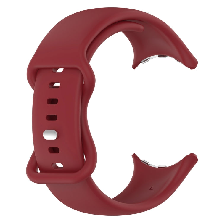 For Google Pixel Watch 2 Solid Color Silicone Watch Band, Size:S Size(Red) - Watch Bands by PMC TechLife | Online Shopping South Africa | PMC TechLife