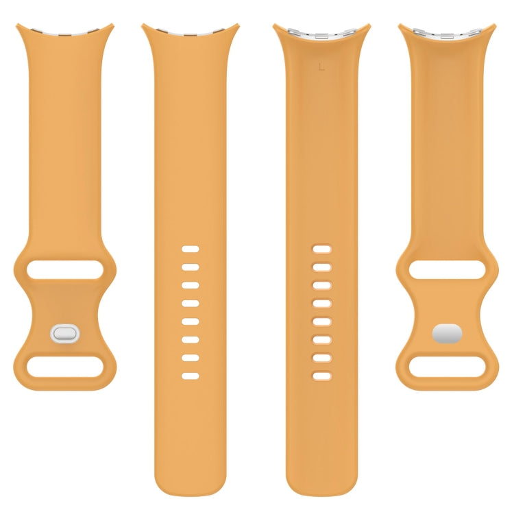 For Google Pixel Watch 2 Solid Color Silicone Watch Band, Size:S Size(Yellow) - Watch Bands by PMC TechLife | Online Shopping South Africa | PMC TechLife