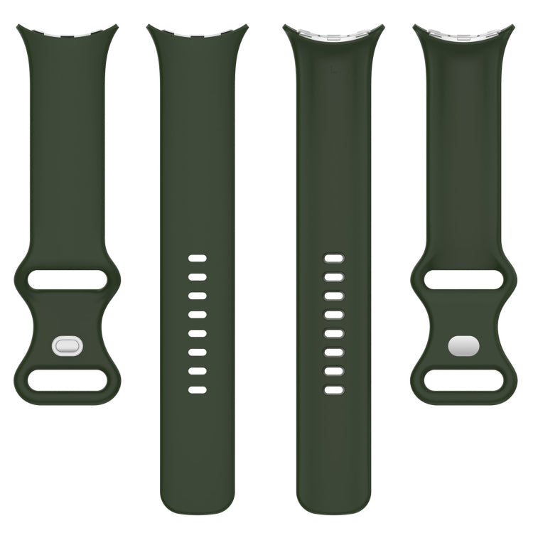 For Google Pixel Watch 2 Solid Color Silicone Watch Band, Size:S Size(Green) - Watch Bands by PMC TechLife | Online Shopping South Africa | PMC TechLife