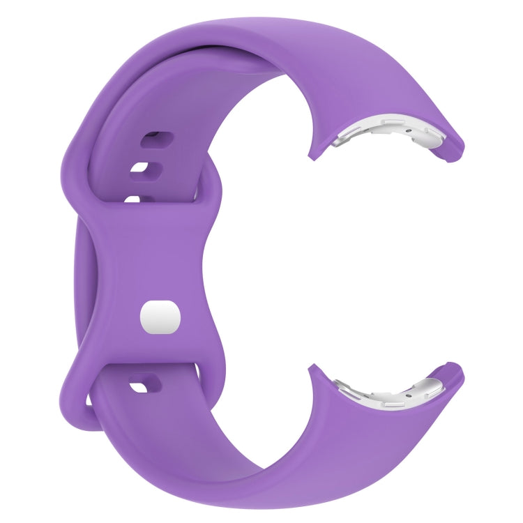 For Google Pixel Watch 2 Solid Color Silicone Watch Band, Size:S Size(Purple) - Watch Bands by PMC TechLife | Online Shopping South Africa | PMC TechLife