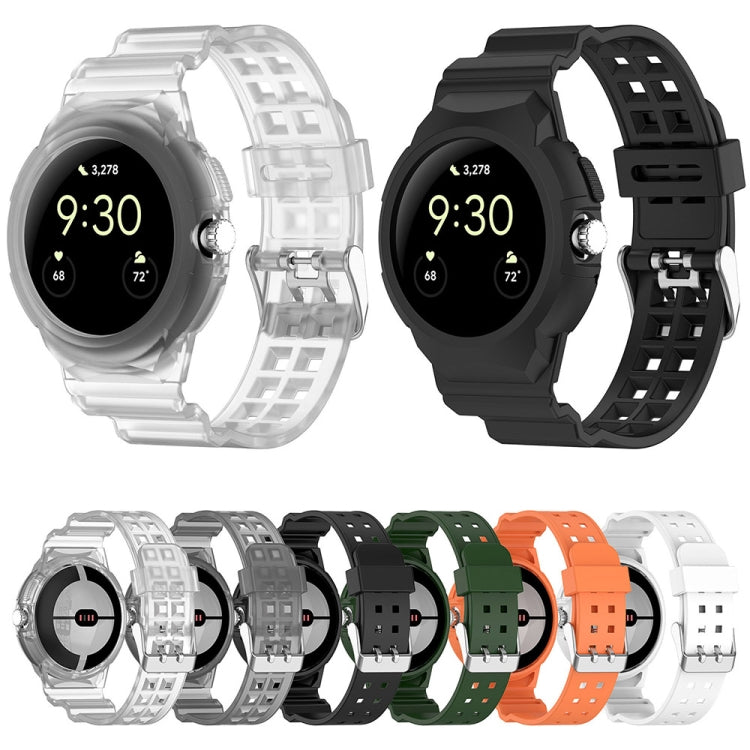 For Google Pixel Watch 2 Integrated Fully Enclosed Silicone Watch Band(Transparent) - Watch Bands by PMC TechLife | Online Shopping South Africa | PMC TechLife