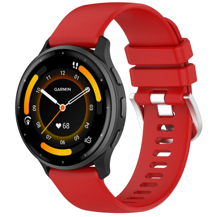 For Garmin Venu 3 Liquid Glossy Silver Buckle Silicone Watch Band(Red) - Watch Bands by PMC TechLife | Online Shopping South Africa | PMC TechLife