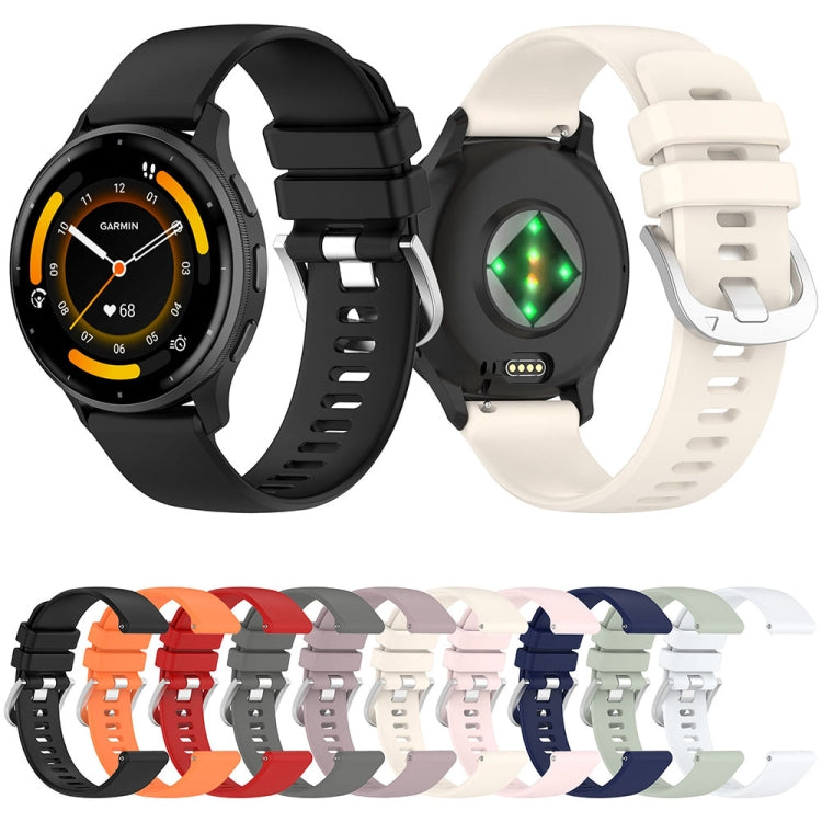 For Garmin Venu 3 Liquid Glossy Silver Buckle Silicone Watch Band(Starlight Color) - Watch Bands by PMC TechLife | Online Shopping South Africa | PMC TechLife