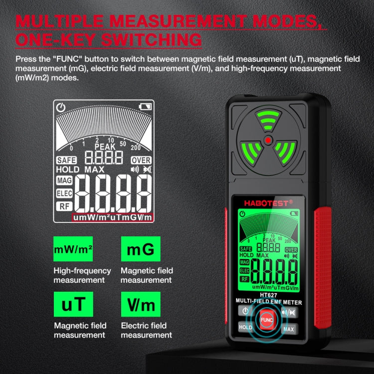 HABOTEST HT627 Electromagnetic Radiation Detector - free shipping - PMC TechLife - Order now!
