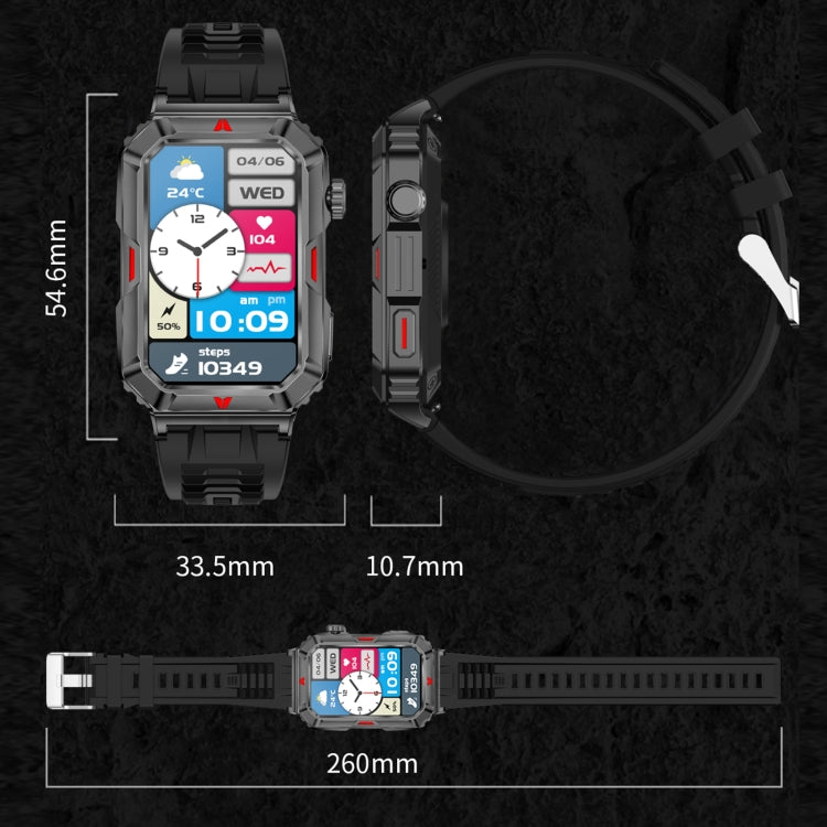 CF26 1.57inch BT5.2 Smart Bracelet Support Sleep Detection, Style:Steel Strap(Black) - free shipping - PMC TechLife - Order now!