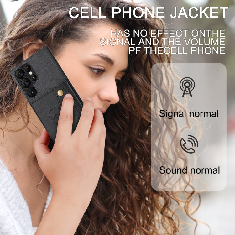 For Samsung Galaxy S24 Ultra 5G Double Buckle Card Slots Magnetic Phone Case(Black) - Galaxy S24 Ultra 5G Cases by PMC TechLife | Online Shopping South Africa | PMC TechLife | Buy Now Pay Later Mobicred