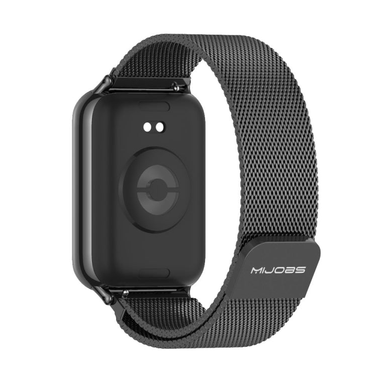 For Xiaomi Smart Band 9 Pro / 8 Pro Mijobs Milan Magnetic Stainless Steel Watch Band(Black) - Watch Bands by MIJOBS | Online Shopping South Africa | PMC TechLife | Buy Now Pay Later Mobicred