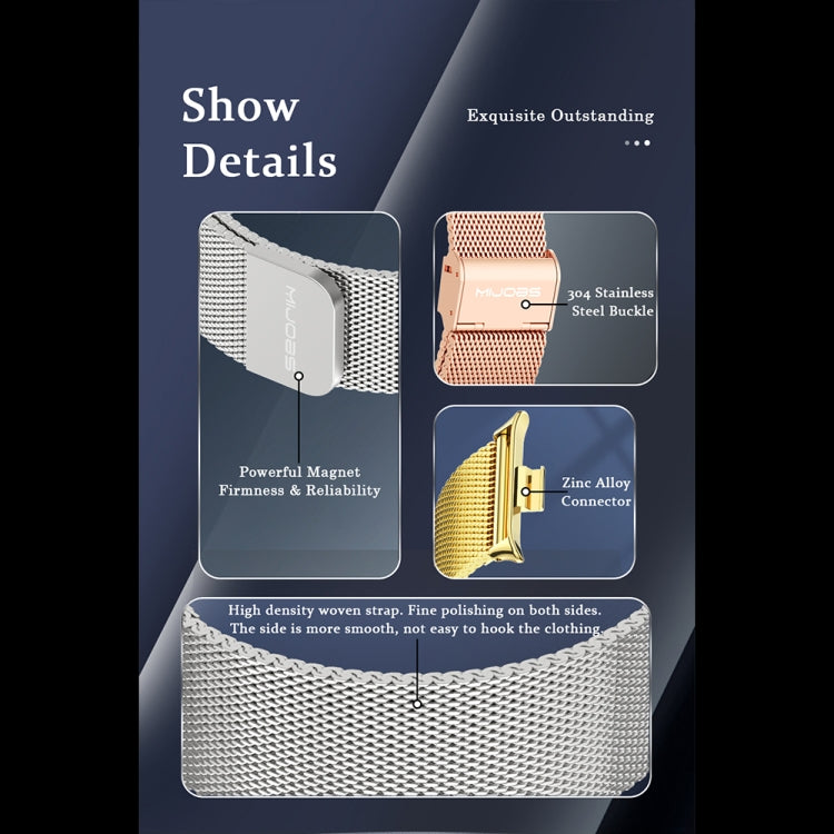 For Xiaomi Smart Band 9 Pro / 8 Pro Mijobs Milan Magnetic Stainless Steel Watch Band(Black) - Watch Bands by MIJOBS | Online Shopping South Africa | PMC TechLife | Buy Now Pay Later Mobicred