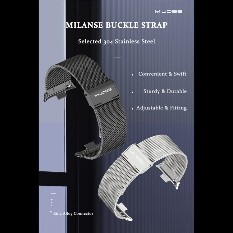 For Xiaomi Smart Band 9 Pro / 8 Pro Mijobs Milan Magnetic Stainless Steel Watch Band(Black) - Watch Bands by MIJOBS | Online Shopping South Africa | PMC TechLife | Buy Now Pay Later Mobicred