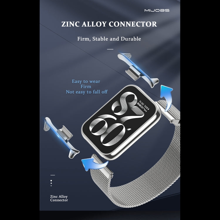 For Xiaomi Smart Band 9 Pro / 8 Pro Mijobs Milan Magnetic Stainless Steel Watch Band(Black) - Watch Bands by MIJOBS | Online Shopping South Africa | PMC TechLife | Buy Now Pay Later Mobicred