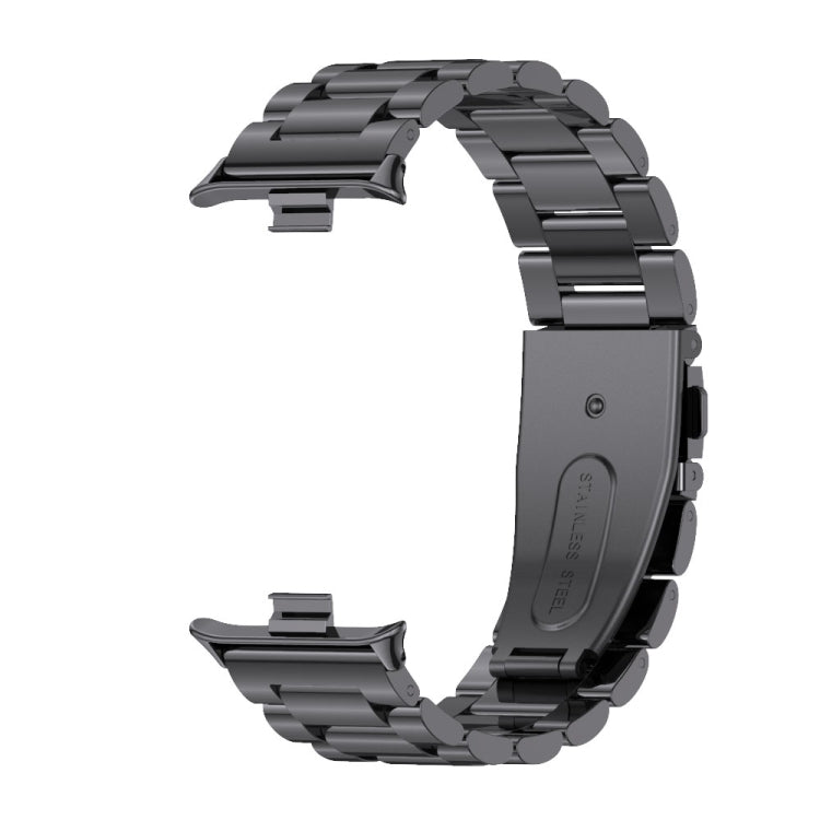 For Xiaomi Smart Band 9 Pro / 8 Pro Mijobs Three Beads Stainless Steel Watch Band(Black) - Watch Bands by MIJOBS | Online Shopping South Africa | PMC TechLife | Buy Now Pay Later Mobicred