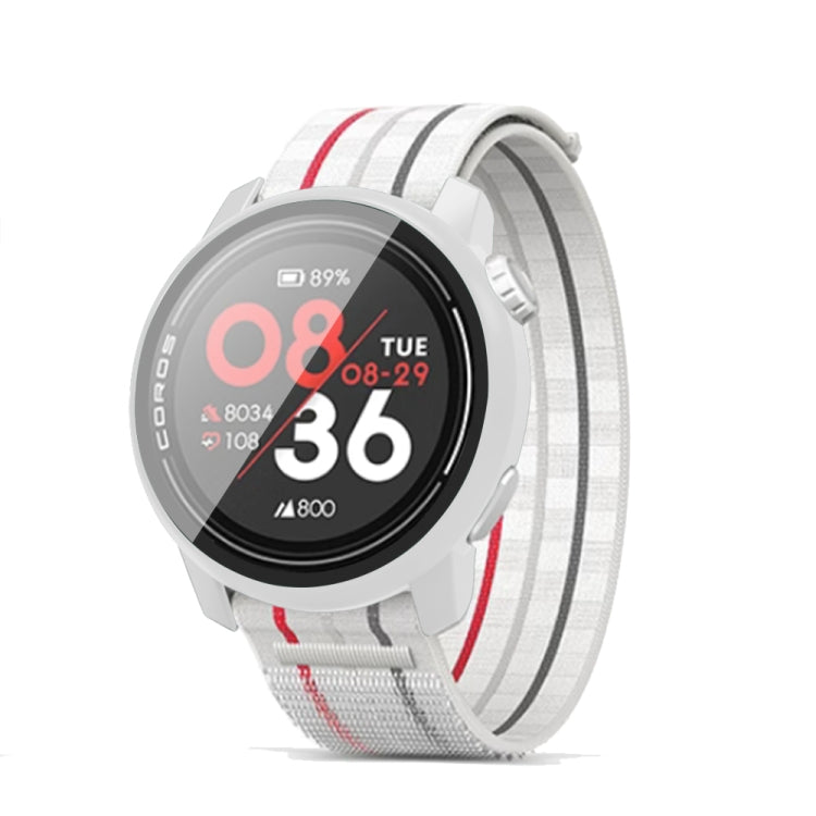 For COROS Pace 3 PC + Tempered Film Integrated Watch Protective Case(White) - Watch Case by PMC TechLife | Online Shopping South Africa | PMC TechLife
