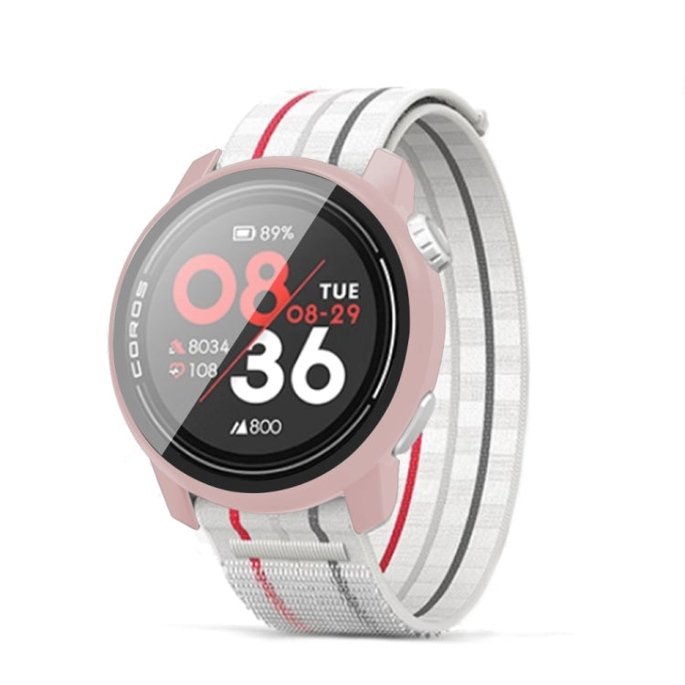 For COROS Pace 3 PC + Tempered Film Integrated Watch Protective Case(Pink) - Watch Case by PMC TechLife | Online Shopping South Africa | PMC TechLife