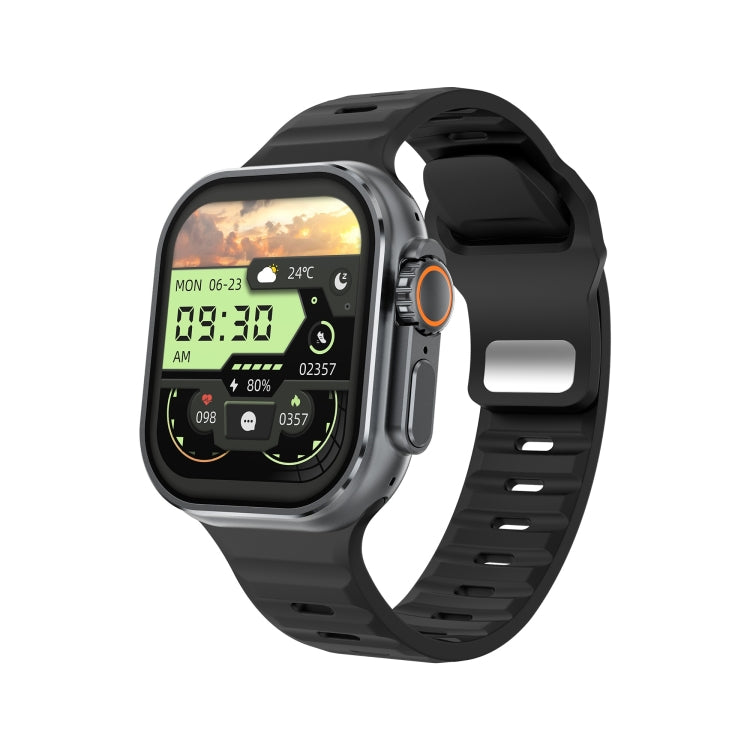 iW9 Ultra 2.04 inch Screen Smart Call Watch, BT Call / Heart Rate / Blood Pressure / Blood Oxygen(Tarnish Black) - free shipping - PMC TechLife - Order now!