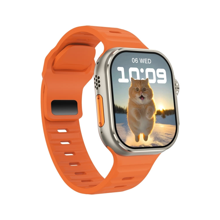 iW9 Ultra 2.04 inch Screen Smart Call Watch, BT Call / Heart Rate / Blood Pressure / Blood Oxygen(Orange Gold) - Smart Wristbands by PMC TechLife | Online Shopping South Africa | PMC TechLife