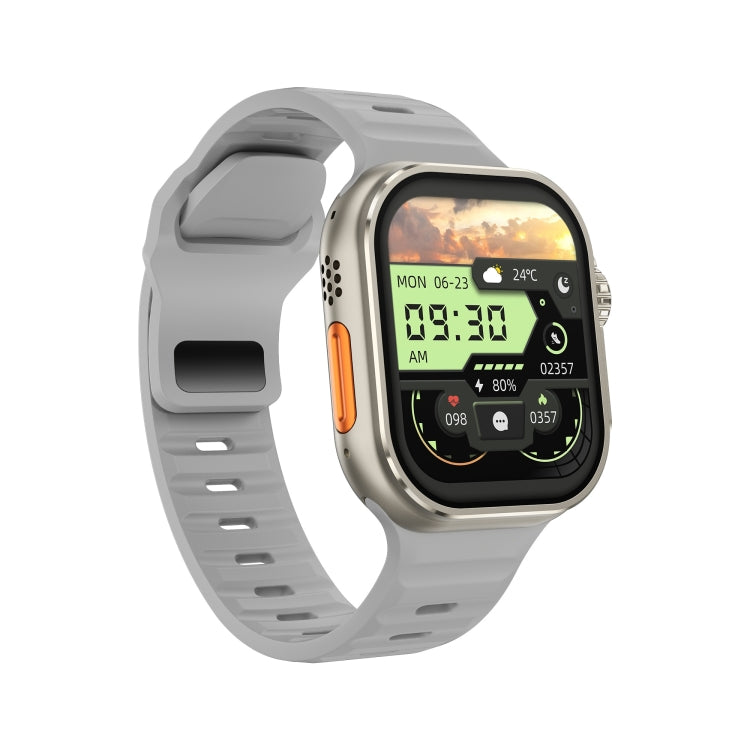 iW9 Ultra 2.04 inch Screen Smart Call Watch, BT Call / Heart Rate / Blood Pressure / Blood Oxygen(Grey Gold) - Smart Wristbands by PMC TechLife | Online Shopping South Africa | PMC TechLife